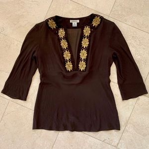 Harold’s silk embroidered & beaded top